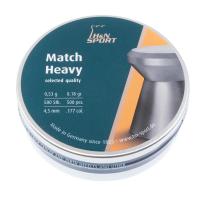 Пульки H&N Match Heavy винтовочные к.4,5мм, 0,53г (500шт./бан.)